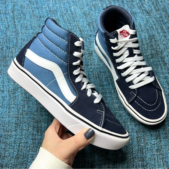 Vans Sk8 Hi Comfycush Sneakers in Blue Two Tone - Picture 1 of 9